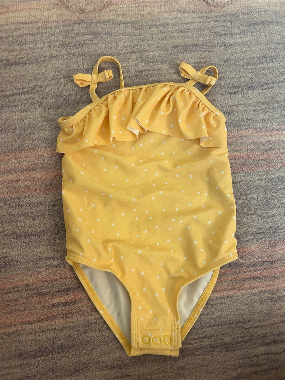 Carter's Yellow Polka Dot Ruffle One-Piece Swimsuit